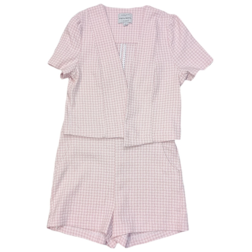 Haute Monde Pink Gingham Two-Piece Set SKUW539